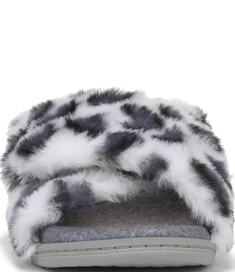 Vionic Relax II Faux Fur Leopard Print Slippers