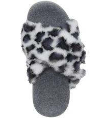 Vionic Relax II Faux Fur Leopard Print Slippers