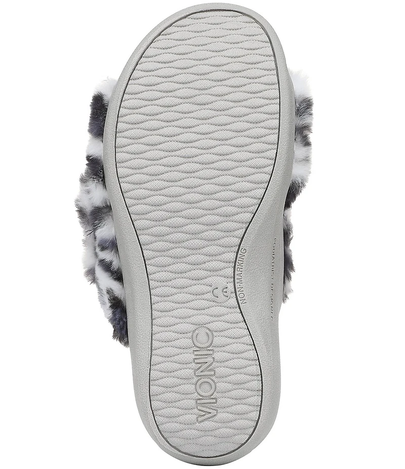 Vionic Relax II Faux Fur Leopard Print Slippers