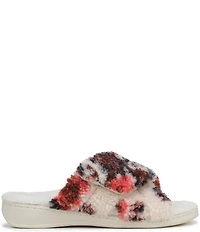 Vionic Relax II Floral Print Faux Shearling Slippers