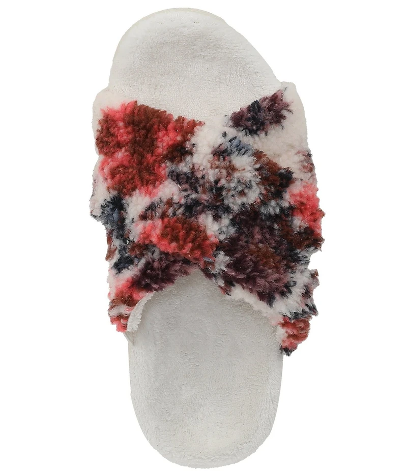 Vionic Relax II Floral Print Faux Shearling Slippers