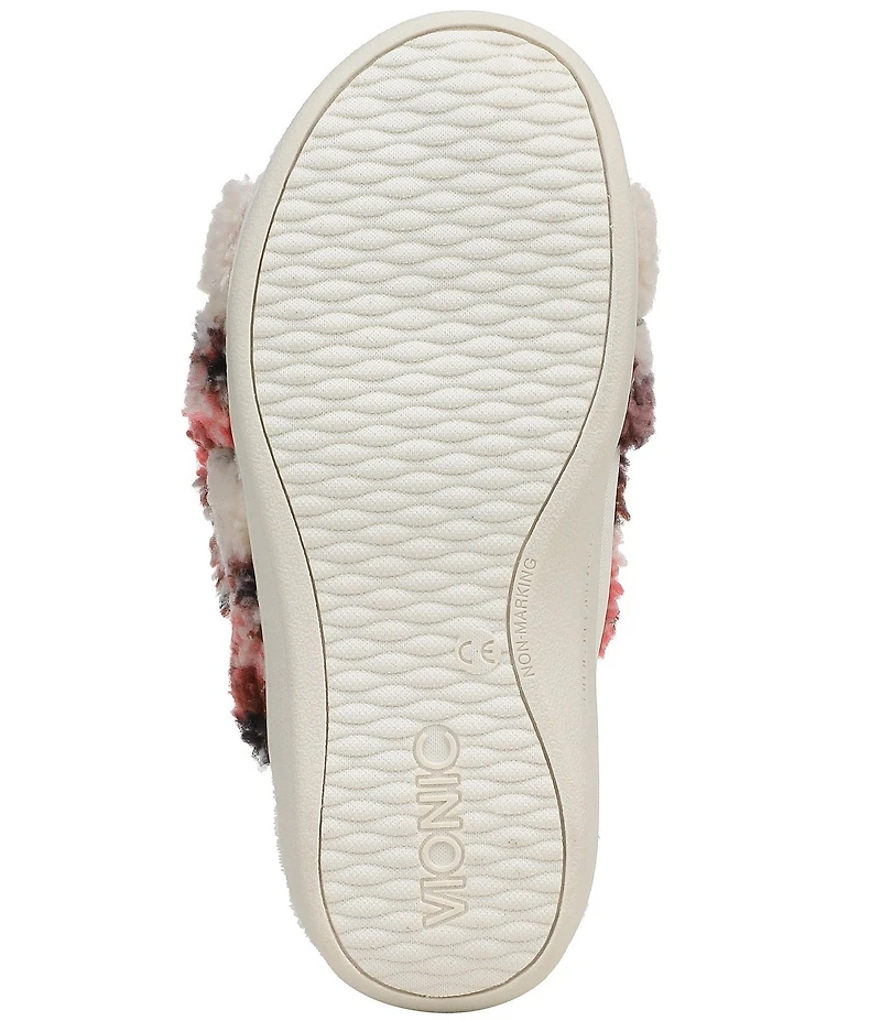 Vionic Relax II Floral Print Faux Shearling Slippers