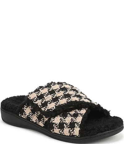 Vionic Relax II Houndstooth Slide Slippers