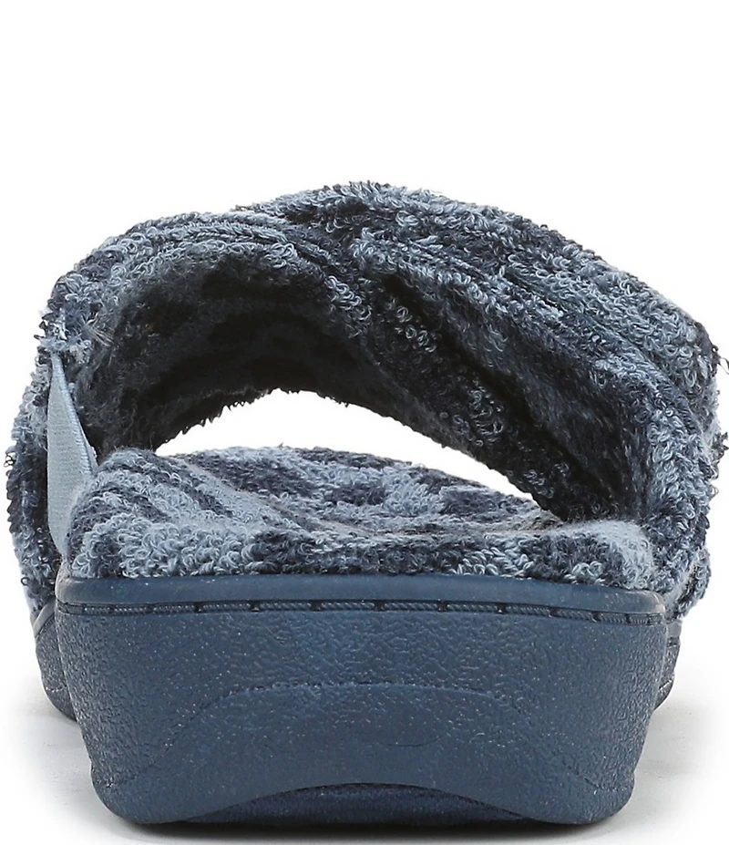 Vionic Relax II Leopard Print Terry Cloth Slide Slippers