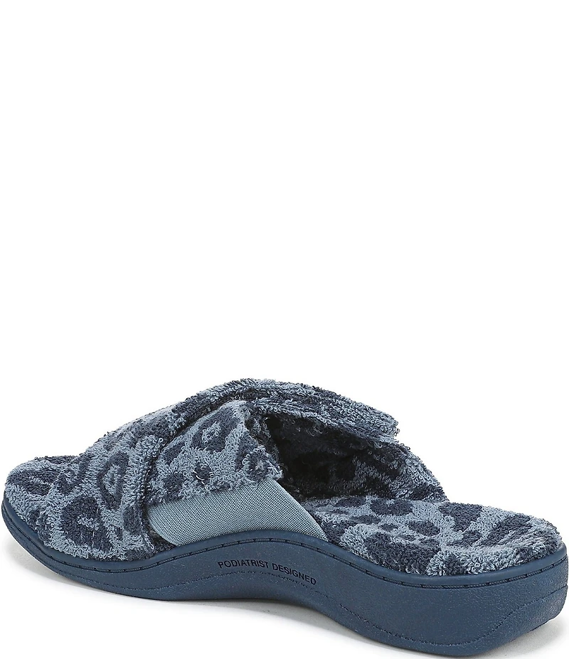 Vionic Relax II Leopard Print Terry Cloth Slide Slippers