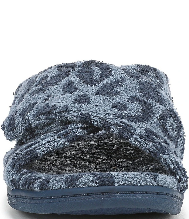 Vionic Relax II Leopard Print Terry Cloth Slide Slippers