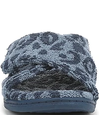 Vionic Relax II Leopard Print Terry Cloth Slide Slippers