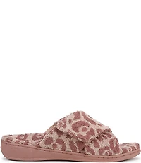 Vionic Relax II Leopard Print Terry Cloth Slide Slippers