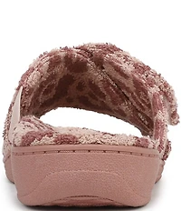 Vionic Relax II Leopard Print Terry Cloth Slide Slippers