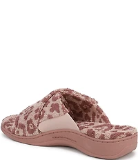 Vionic Relax II Leopard Print Terry Cloth Slide Slippers