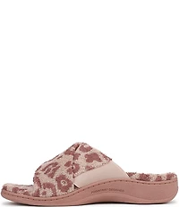 Vionic Relax II Leopard Print Terry Cloth Slide Slippers