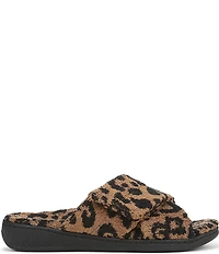 Vionic Relax II Leopard Print Terry Cloth Slide Slippers