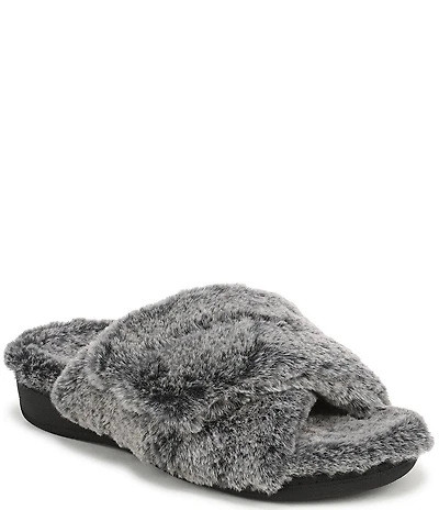 Vionic Relax II Tipped Faux Fur Slippers