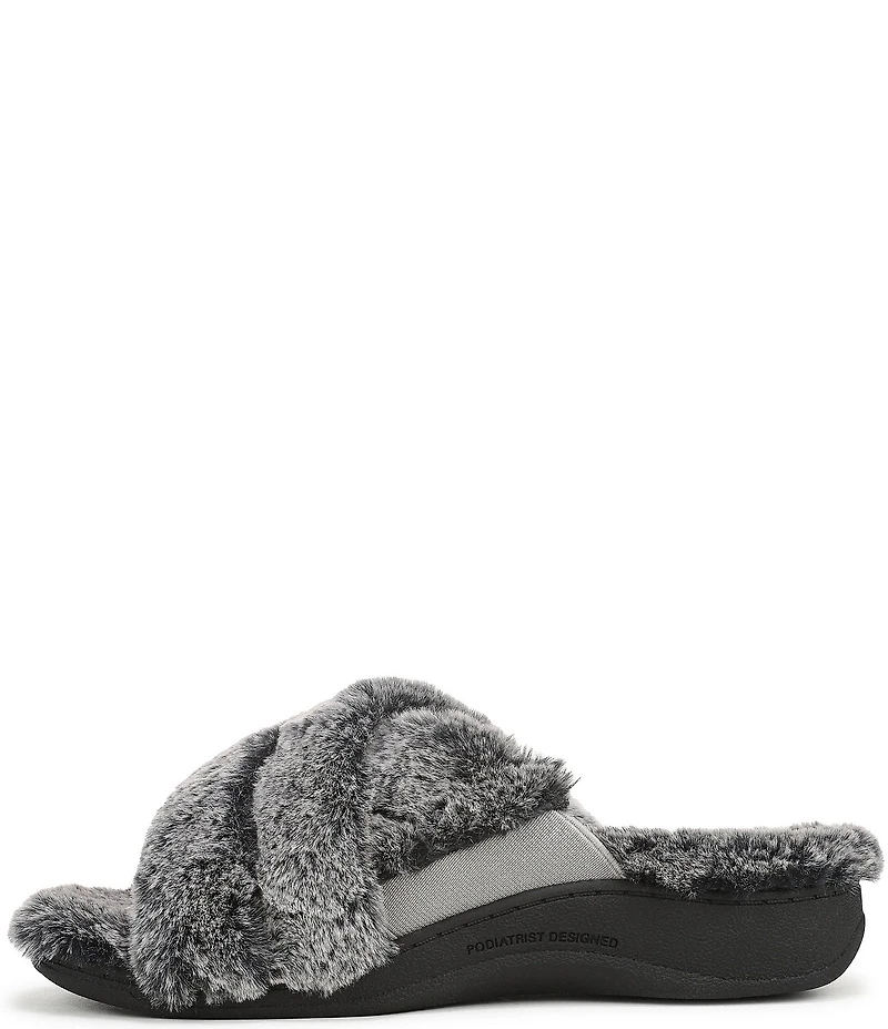 Vionic Relax II Tipped Faux Fur Slippers