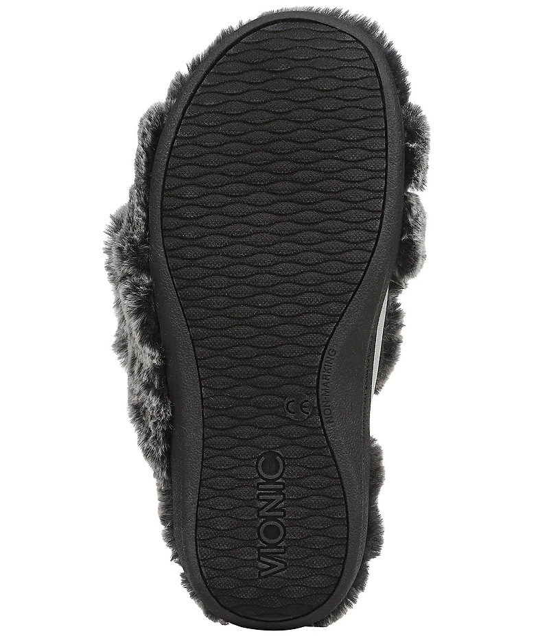 Vionic Relax II Tipped Faux Fur Slippers