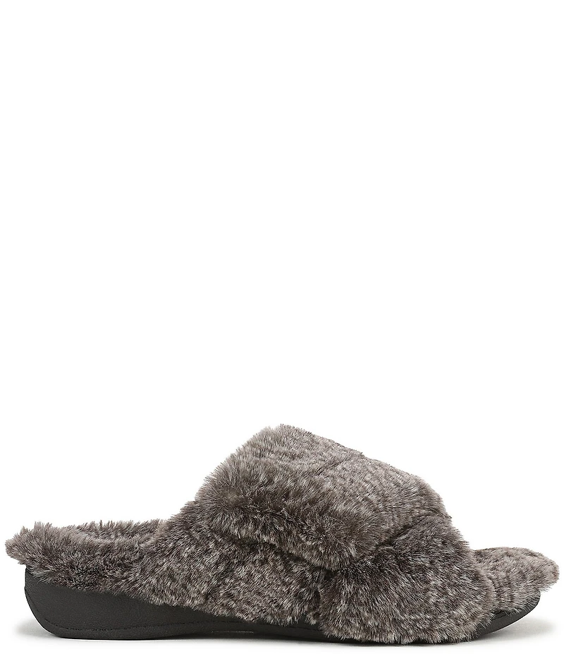 Vionic Relax II Tipped Faux Fur Slippers
