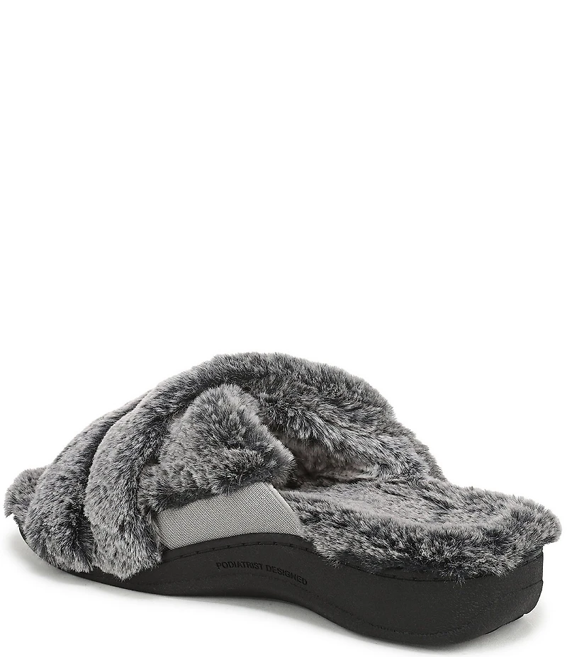 Vionic Relax II Tipped Faux Fur Slippers