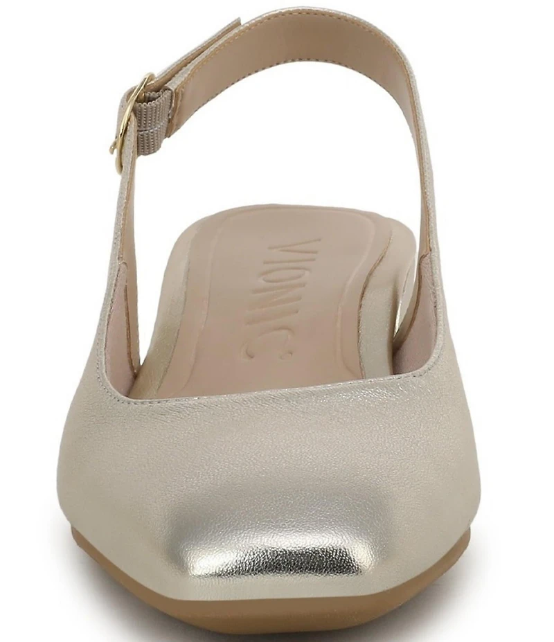 Vionic Reyes Leather Slingback Pumps