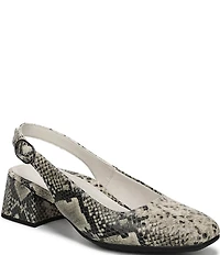 Vionic Reyes Snake Embossed Leather Slingback Pumps