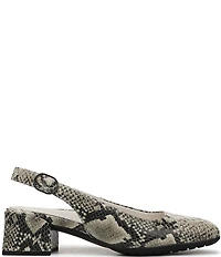 Vionic Reyes Snake Embossed Leather Slingback Pumps