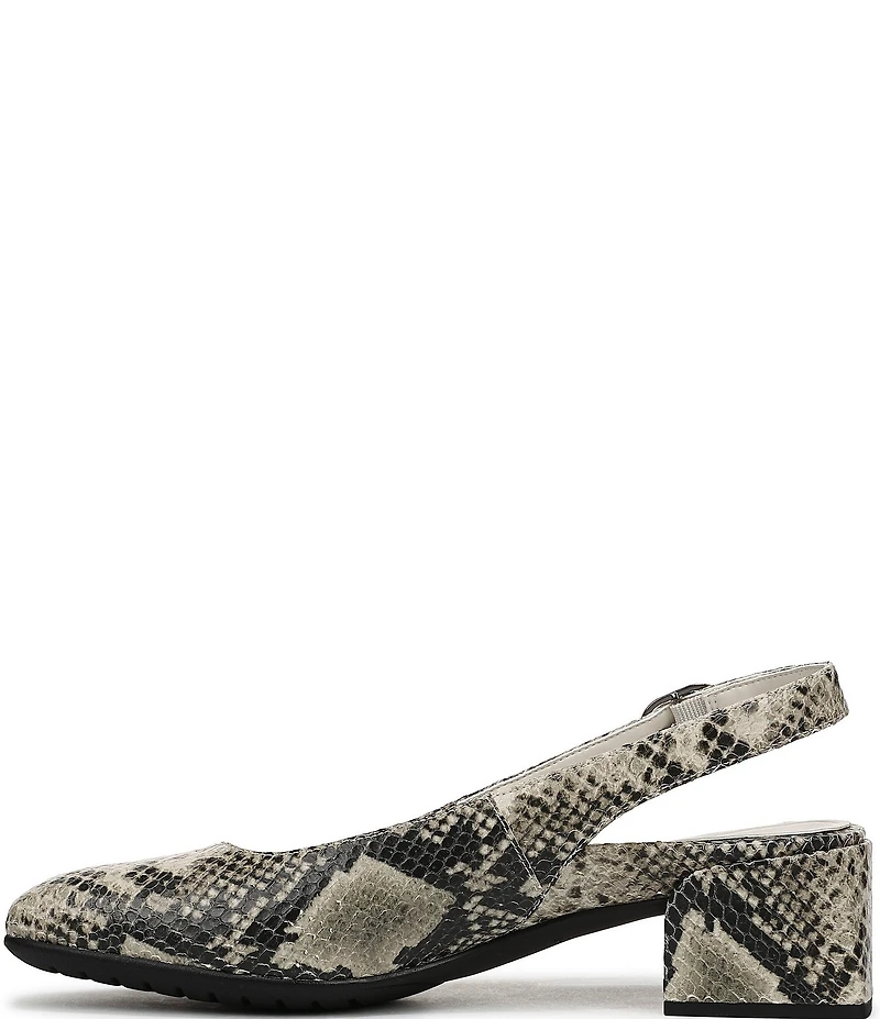 Vionic Reyes Snake Embossed Leather Slingback Pumps