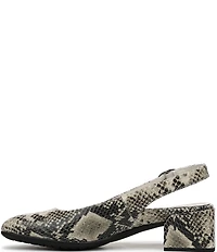 Vionic Reyes Snake Embossed Leather Slingback Pumps