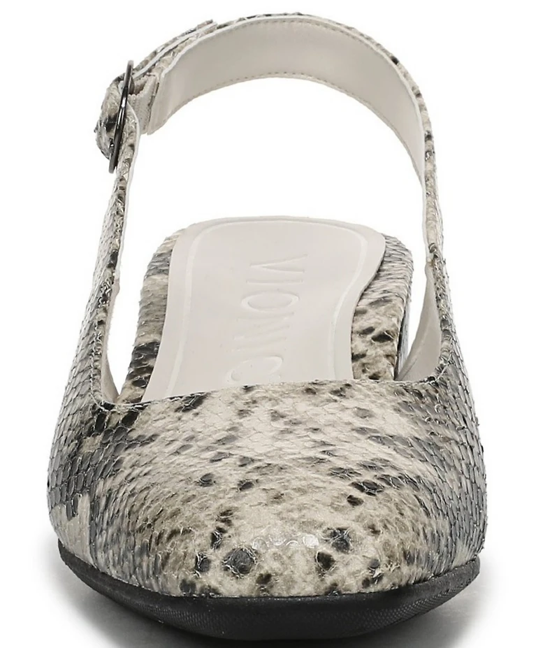 Vionic Reyes Snake Embossed Leather Slingback Pumps
