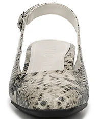 Vionic Reyes Snake Embossed Leather Slingback Pumps