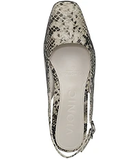Vionic Reyes Snake Embossed Leather Slingback Pumps