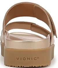 Vionic Riviera Leather Banded Slide Sandals