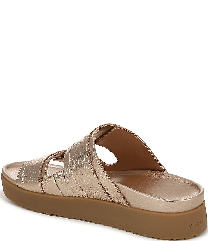 Vionic Riviera Leather Banded Slide Sandals