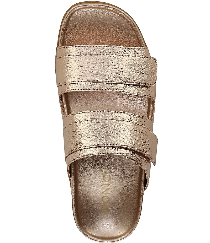 Vionic Riviera Leather Banded Slide Sandals