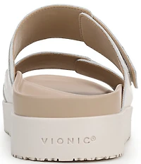 Vionic Riviera Leather Banded Slide Sandals