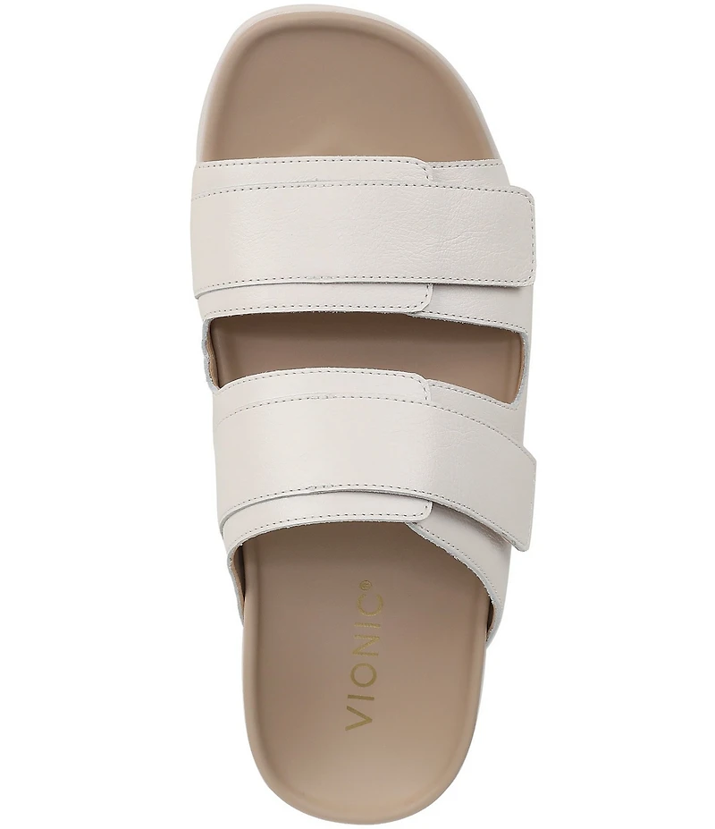 Vionic Riviera Leather Banded Slide Sandals