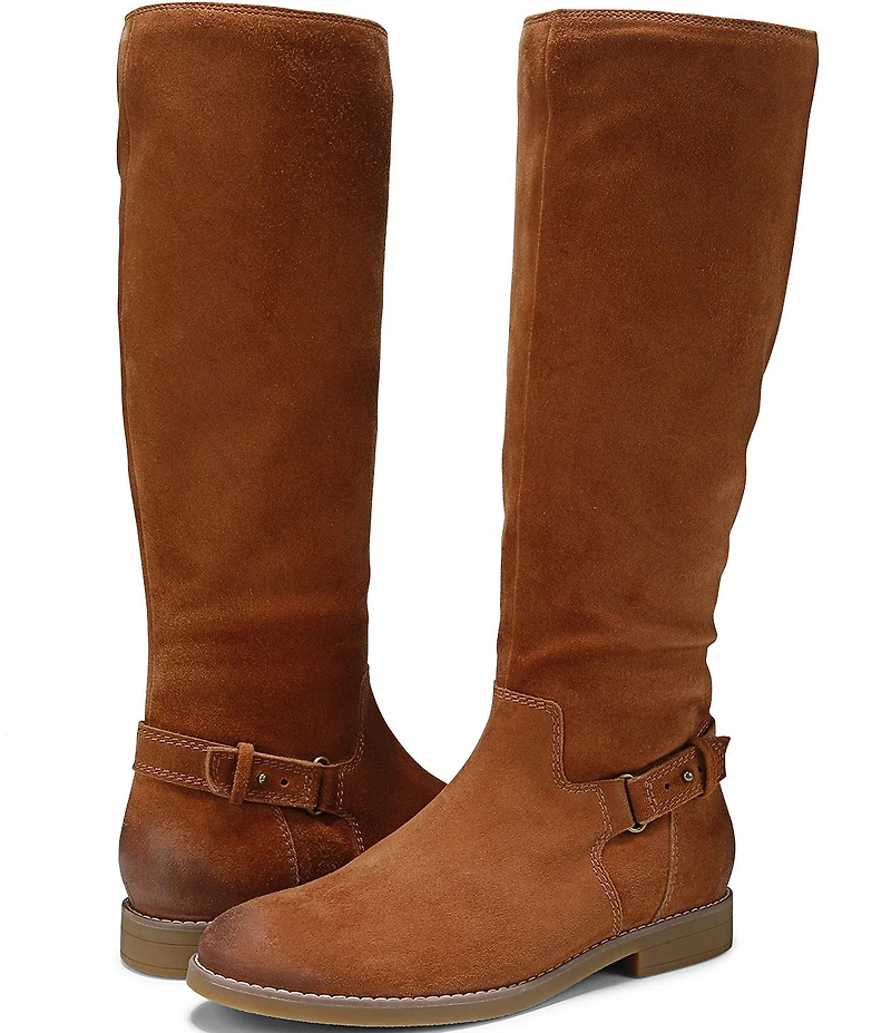 Vionic Rochelle Suede Buckle Strap Hardware Tall Boots