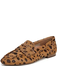 Vionic Sadie Calf Hair Leopard Print Penny Loafers