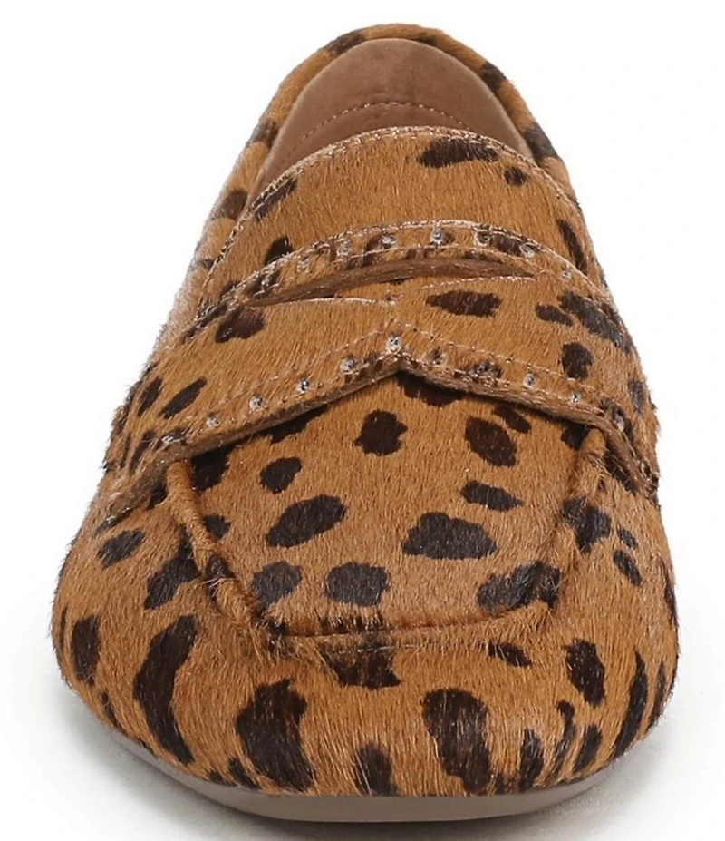Vionic Sadie Calf Hair Leopard Print Penny Loafers