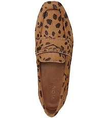 Vionic Sadie Calf Hair Leopard Print Penny Loafers