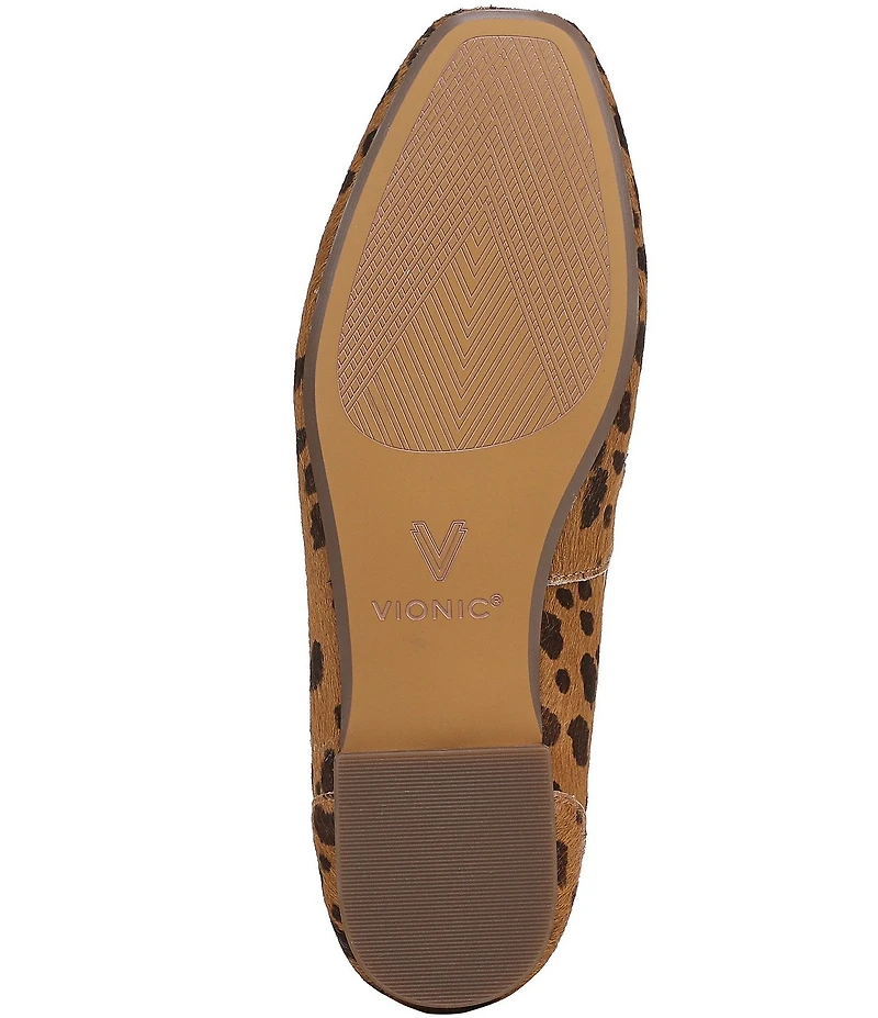 Vionic Sadie Calf Hair Leopard Print Penny Loafers