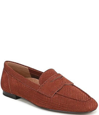 Vionic Sadie Tonal Snake Print Nubuck Penny Loafers