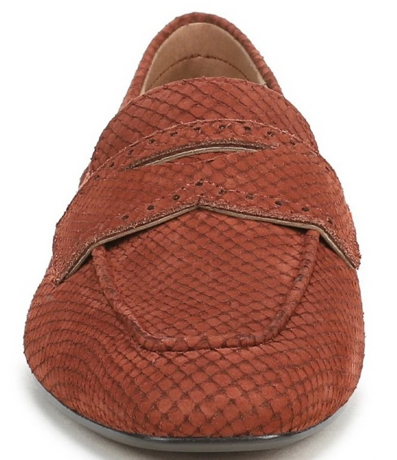 Vionic Sadie Tonal Snake Print Nubuck Penny Loafers