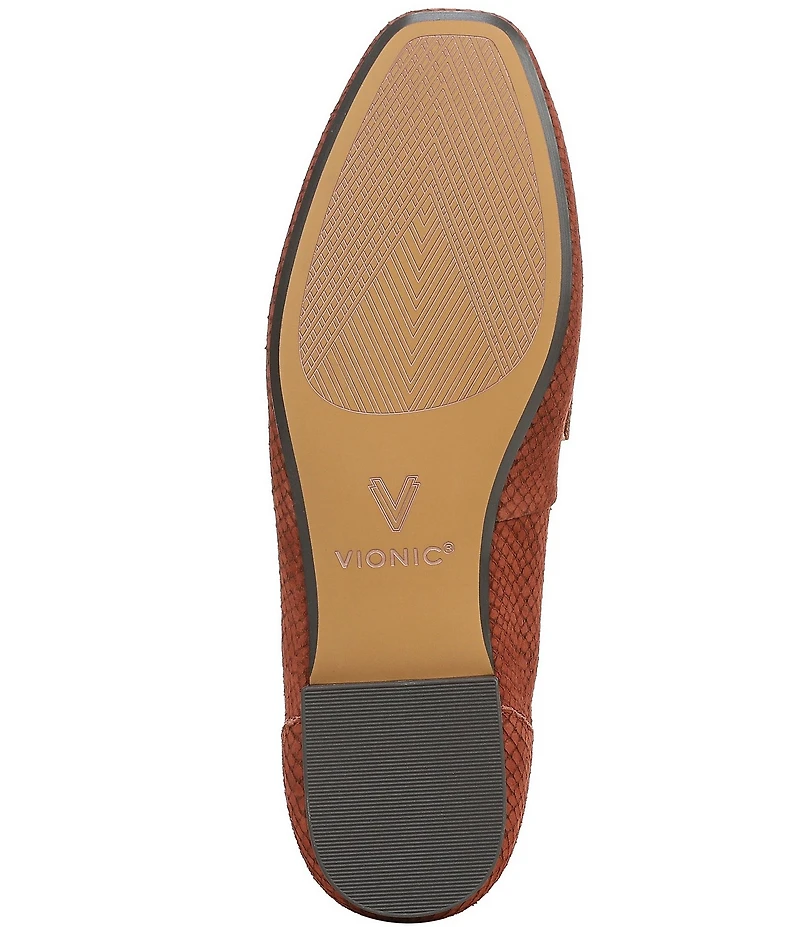Vionic Sadie Tonal Snake Print Nubuck Penny Loafers