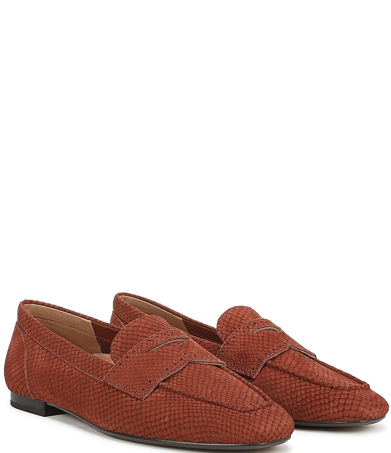 Vionic Sadie Tonal Snake Print Nubuck Penny Loafers