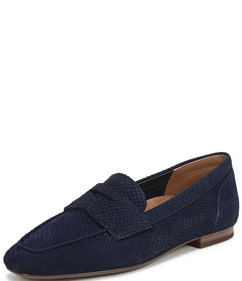 Vionic Sadie Tonal Snake Print Nubuck Penny Loafers