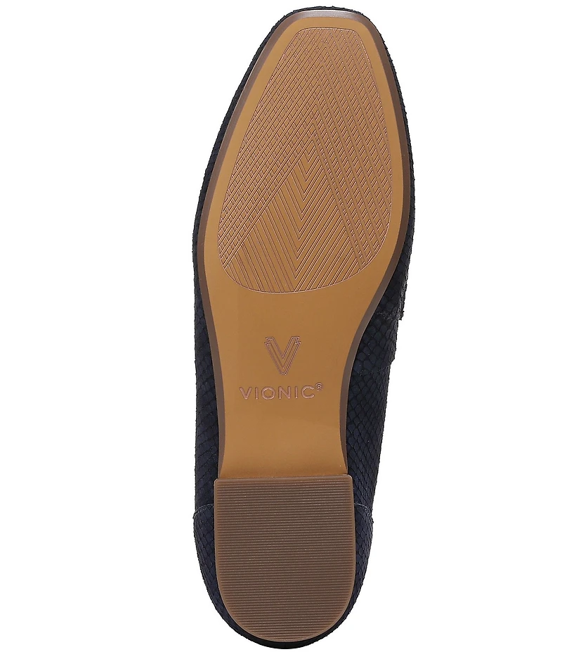 Vionic Sadie Tonal Snake Print Nubuck Penny Loafers