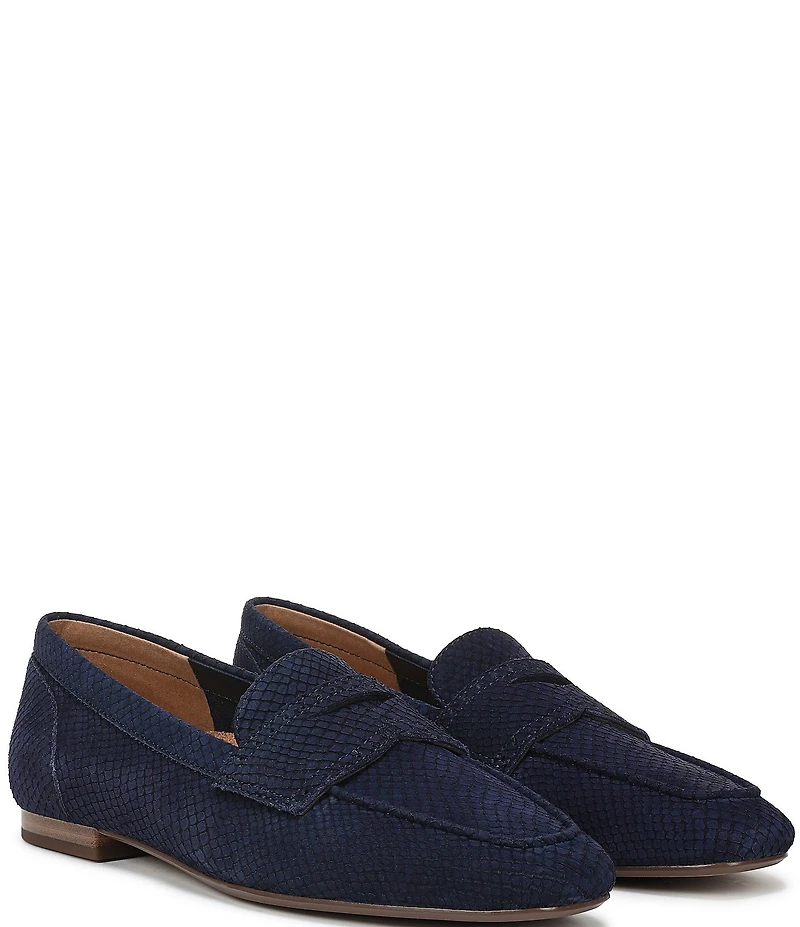 Vionic Sadie Tonal Snake Print Nubuck Penny Loafers
