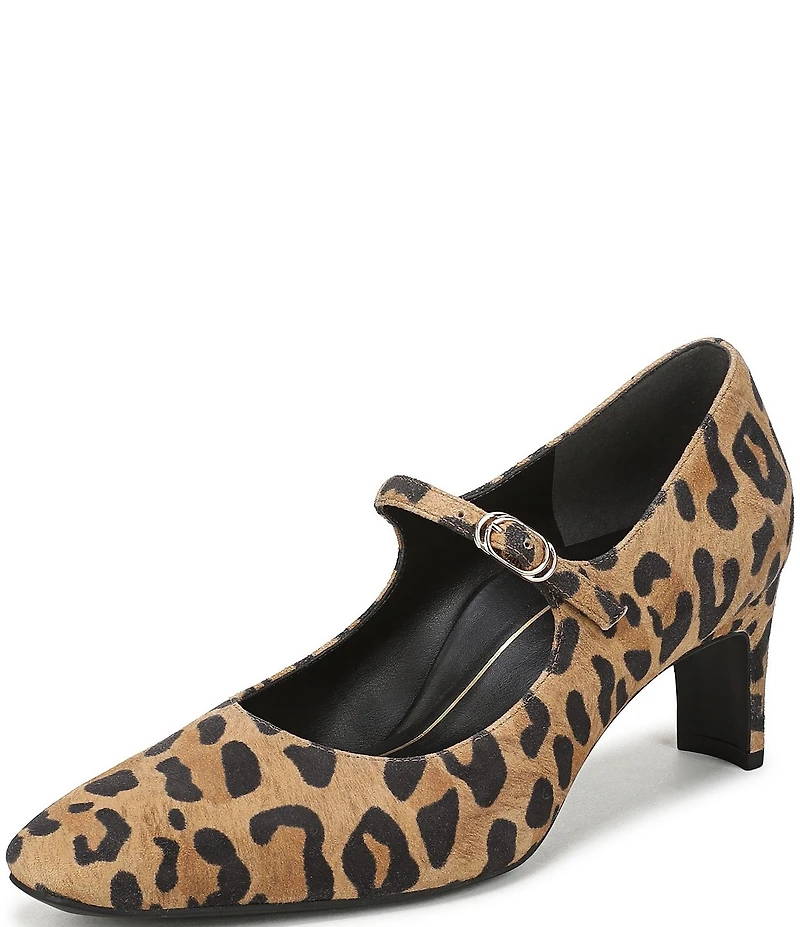 Vionic Samira Leopard Print Suede Mary Jane Pumps