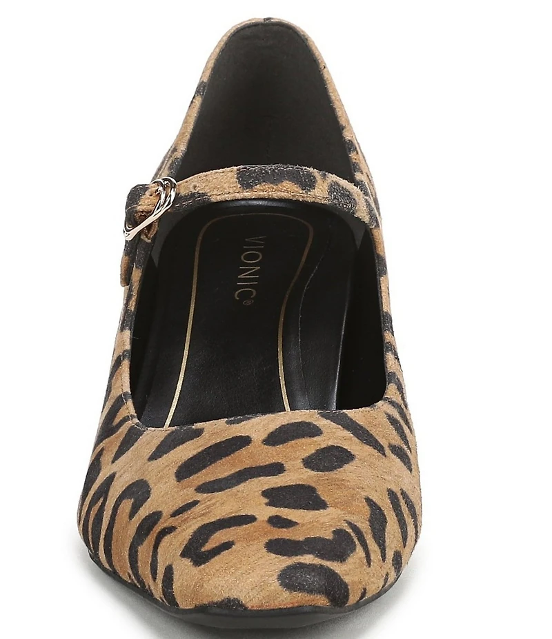 Vionic Samira Leopard Print Suede Mary Jane Pumps