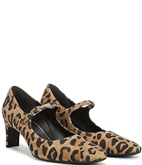Vionic Samira Leopard Print Suede Mary Jane Pumps