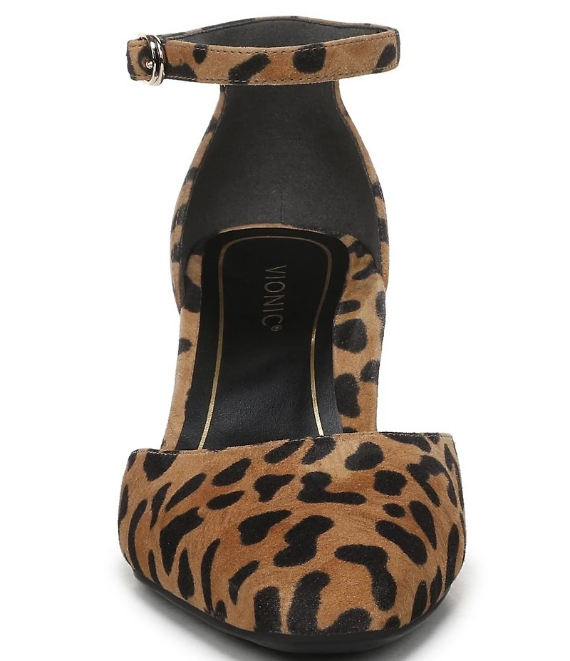 Vionic Scarlett Suede Leopard Print Dress Pumps